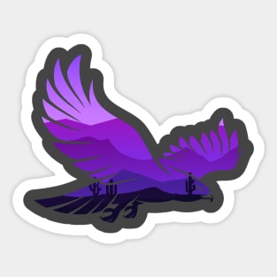 Beautiful Flying Eagle Forest Bird Silhouette Night Sky Love Sticker